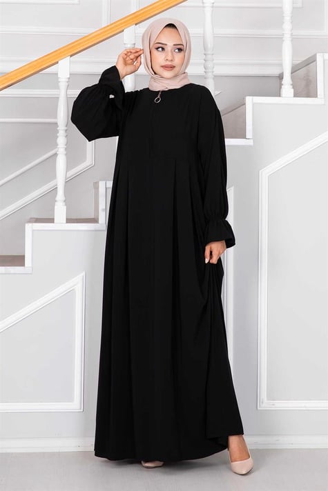 Half Zipper Abaya