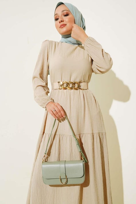 Crescent Dress Beige